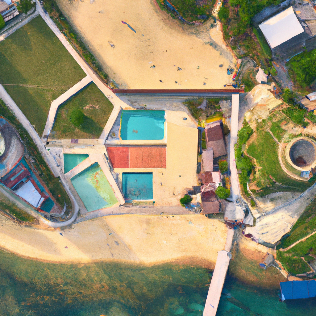 Drone survolant un lagon pendant une session de formation, contexte insulaire.
